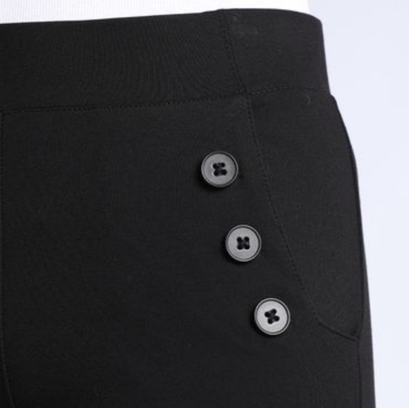 Betabrand 6 Button Straight Leg Dress Pant Yoga Pant Sz. M - Picture 4 of 8